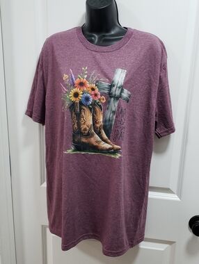 Heathered Mulberry Floral Graphic Tee
